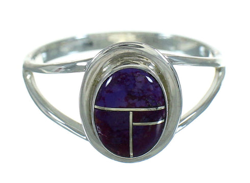Southwest Authentic Sterling Silver And Magenta Turquoise Ring Size 4-1/2 YX91903